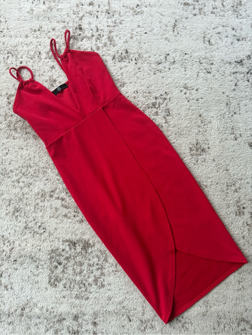 Missguided Red Spaghetti-Strap Midi Dress